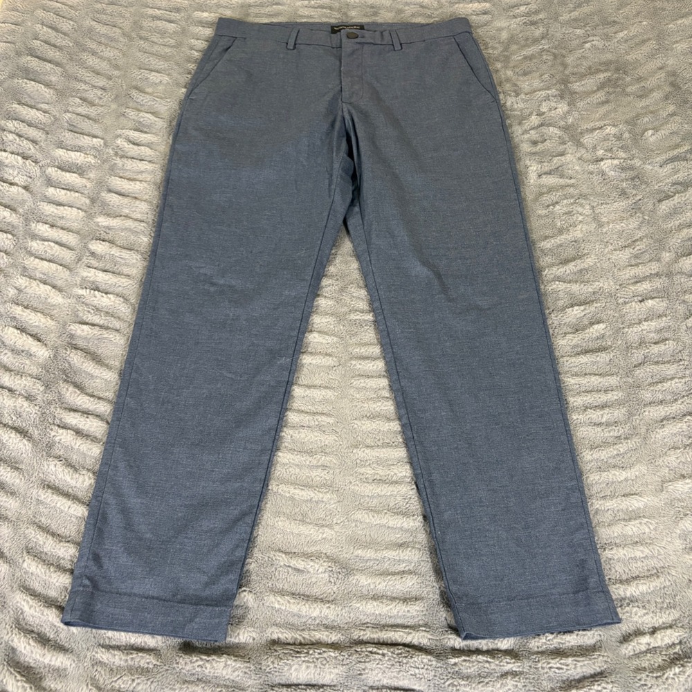 Banana Republic Slim Fit Chino Pants Mens 33x30 Blue Heather Stretch Cotton